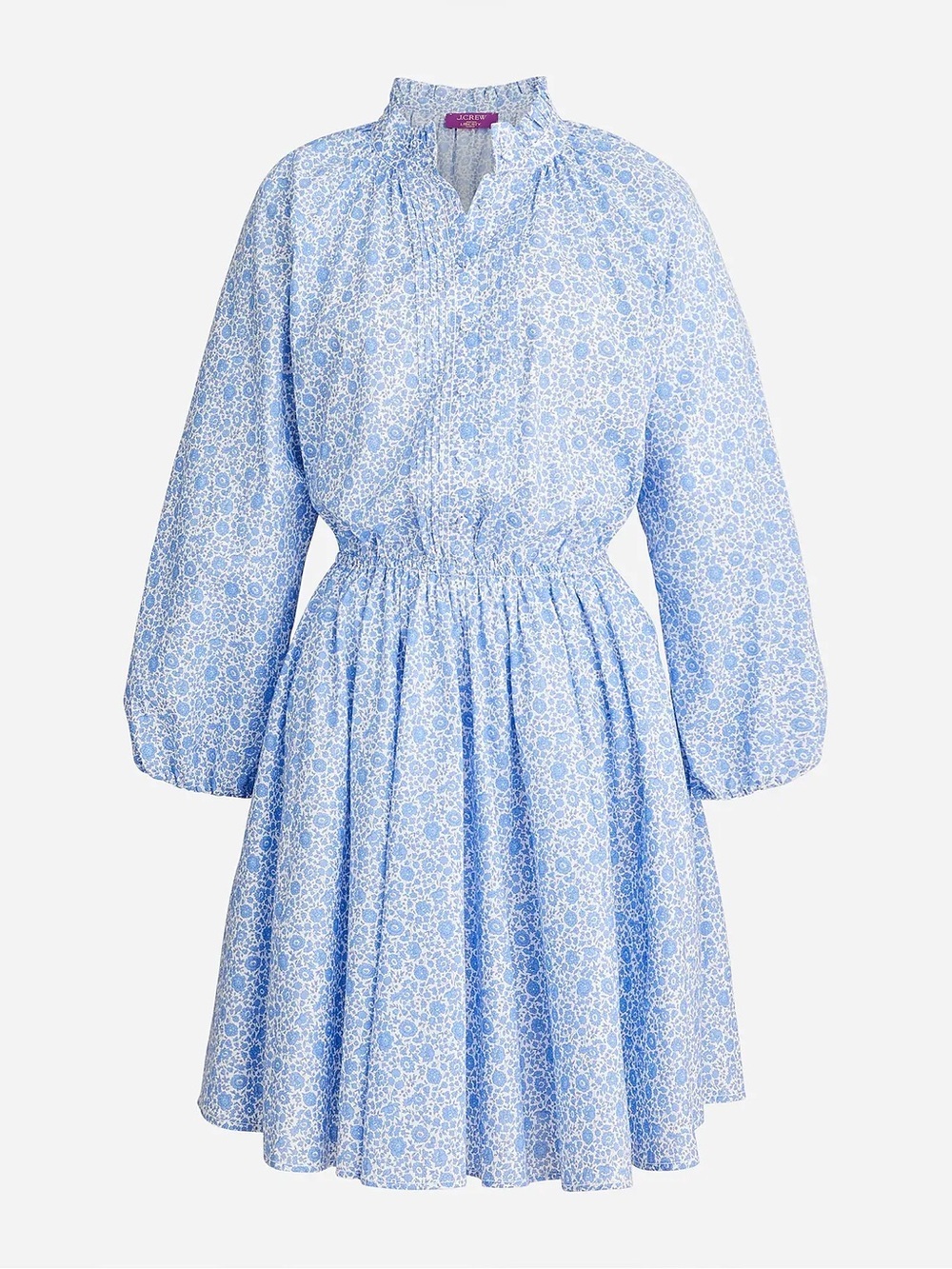J. Crew Liberty Fabrics Ruffle Collar Dress in D'Anjo Coast XL